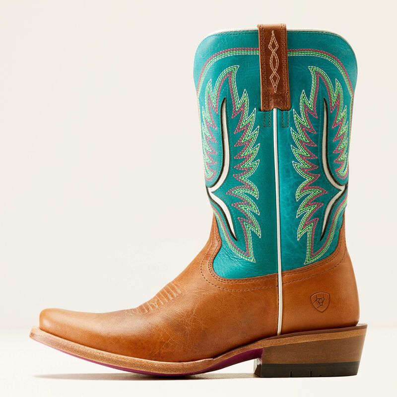 Ariat Women's Futurity Colt Western Boots - Tan Patina/Cenote Blue