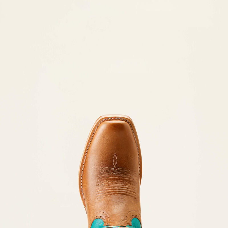 Ariat Women's Futurity Colt Western Boots - Tan Patina/Cenote Blue