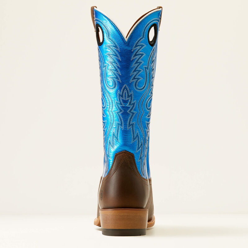 Ariat Men's Ringer Cowboy Boot - Tobacco Toffee/Bright Blue Patent