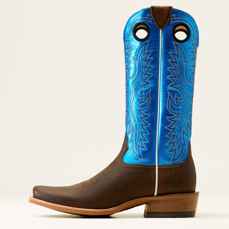 Ariat Men's Ringer Cowboy Boot - Tobacco Toffee/Bright Blue Patent