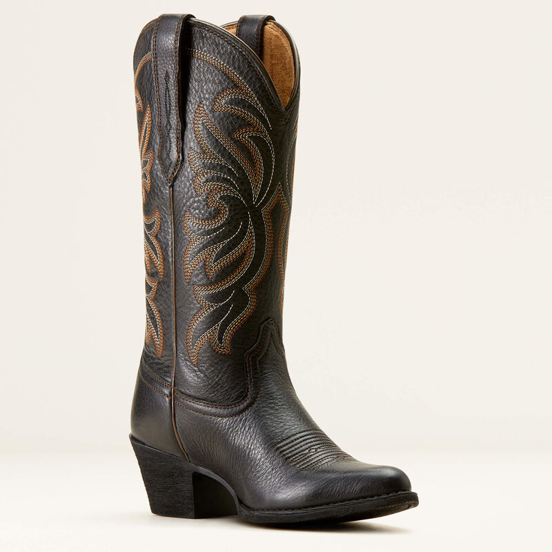 Ariat Women's Heritage J Toe Stretchfit Western Boots - Black Deertan