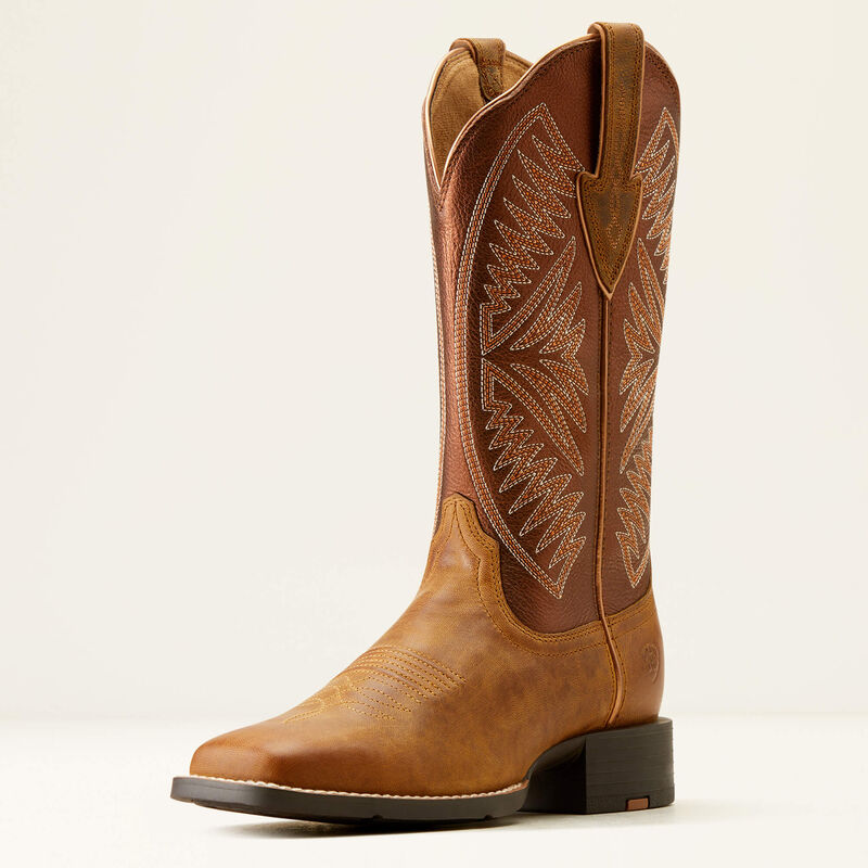 Ariat Women's Round Up Ruidoso Western Boots - Pearl/Burnished Chestnut - Irvine Tack & Western Wear