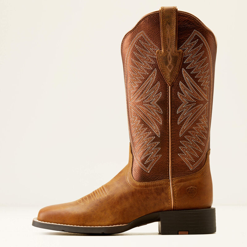 Ariat Women's Round Up Ruidoso Western Boots - Pearl/Burnished Chestnut - Irvine Tack & Western Wear