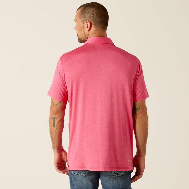 Ariat Men's Charger 2.0 Fitted Polo Short Sleeve Shirt - Pink Pulse