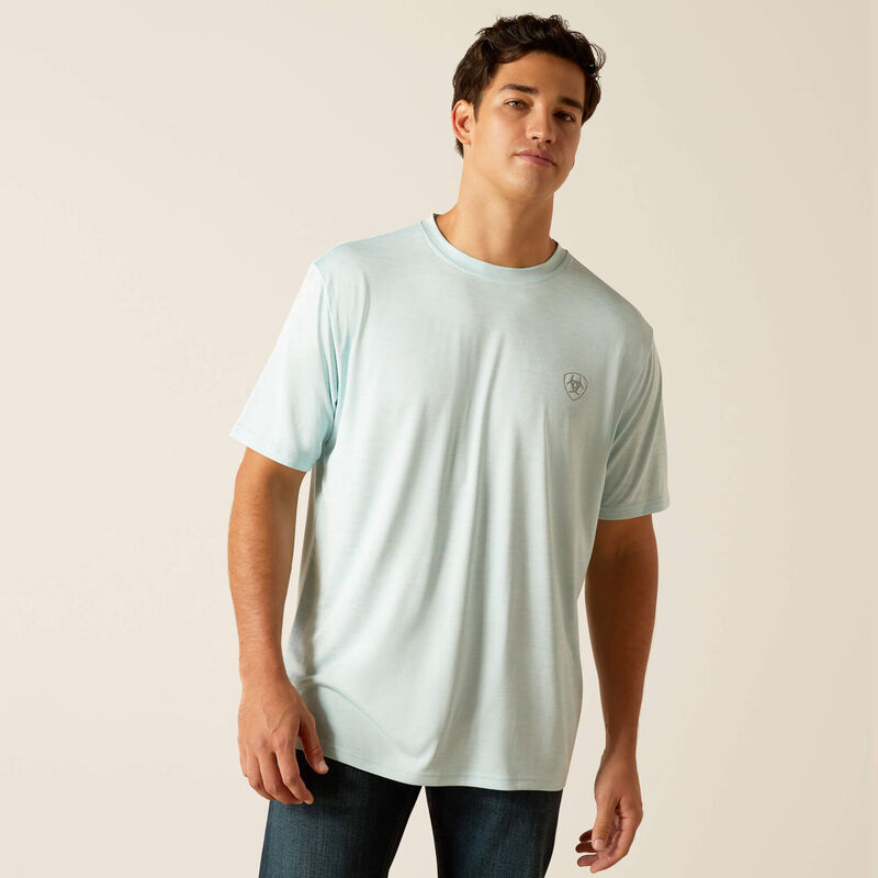 Ariat Men's Charger Crestline Short Sleeve T-Shirt - Iced Aqua