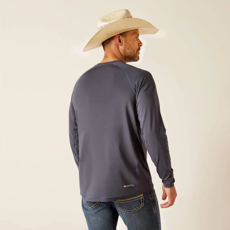 Ariat Men's 360 Airflow Long Sleeve T-Shirt - Ombre Blue