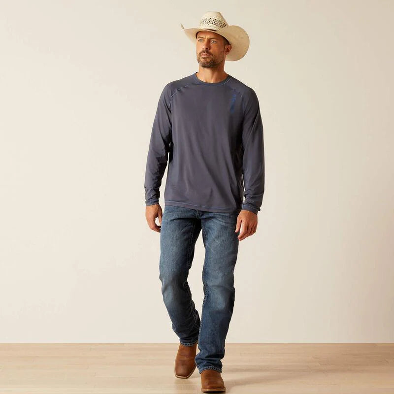 Ariat Men's 360 Airflow Long Sleeve T-Shirt - Ombre Blue