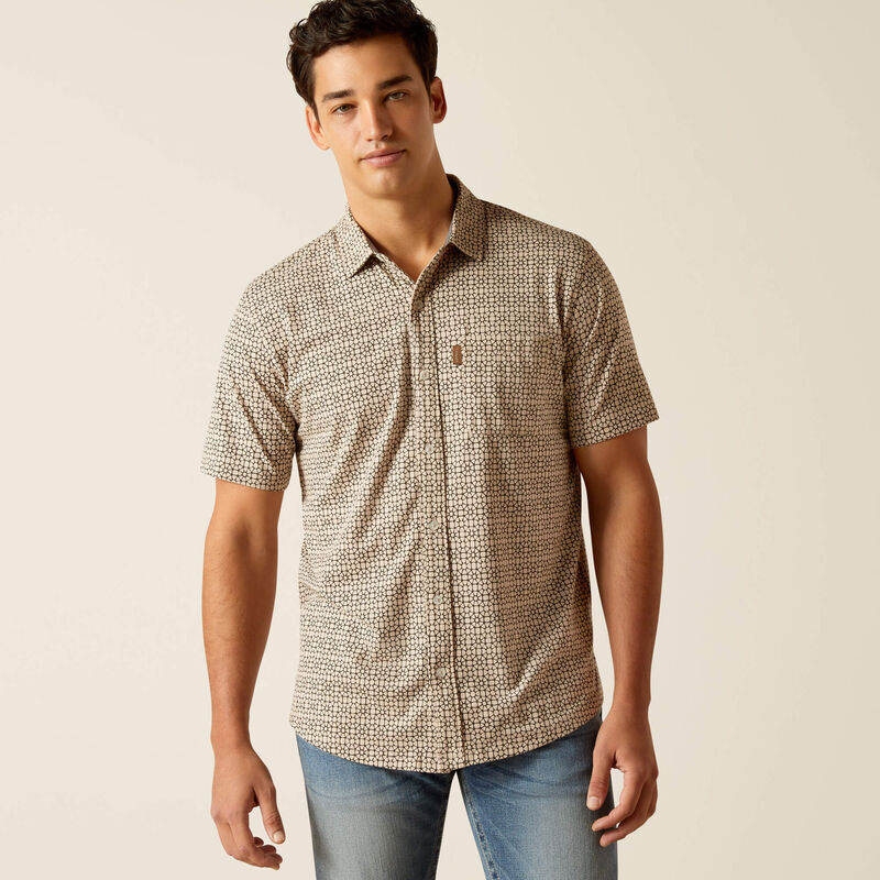 Ariat Men's Retro Button Down Short Sleeve Shirt - Goat Suede