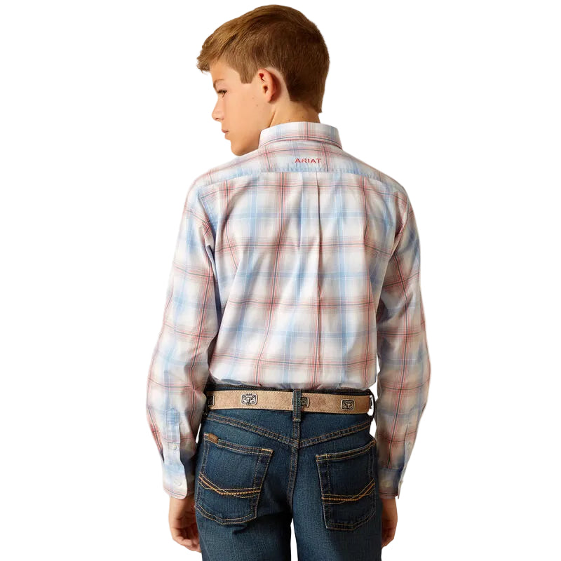 Ariat Boy's Pro Joshua Long Sleeve Shirt - Ceramic Teal - Irvine Tack & Western Wear