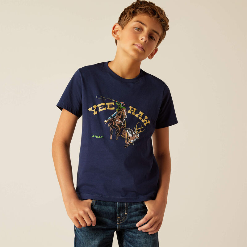Ariat Boy's Yeehaw T-Shirt - Dark Navy