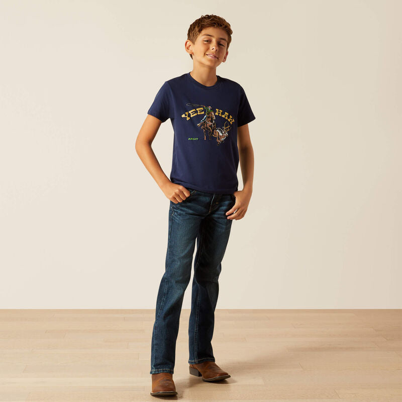 Ariat Boy's Yeehaw T-Shirt - Dark Navy