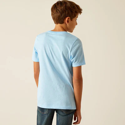 Ariat Boy's Vintage Hex Stripe T-Shirt - Frost Blue