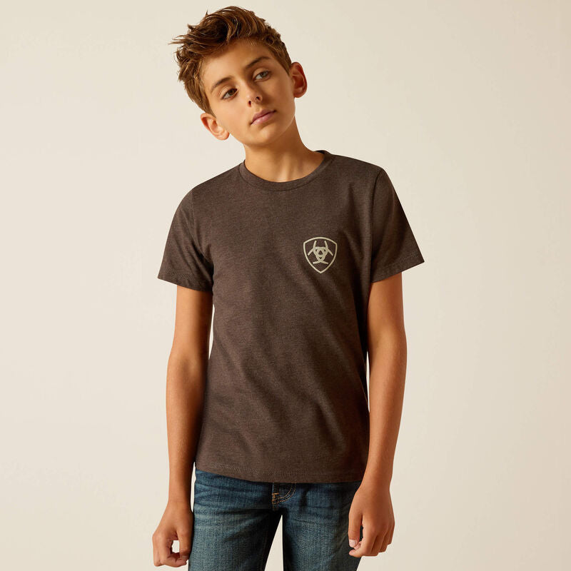 Ariat Boy's Rider Label T-Shirt - Charcoal Heather