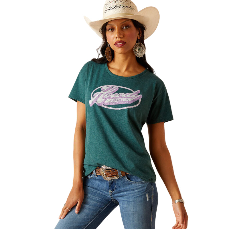 Ariat Women's Howdy Circle T-Shirt - Dark Teal Heather