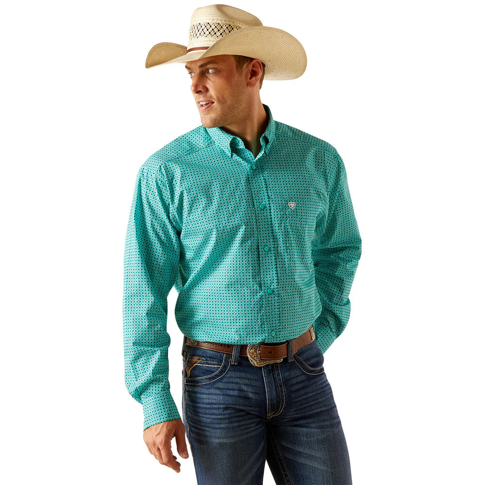 Ariat Men's Jaylin Long Sleeve Shirt -Turquoise Green