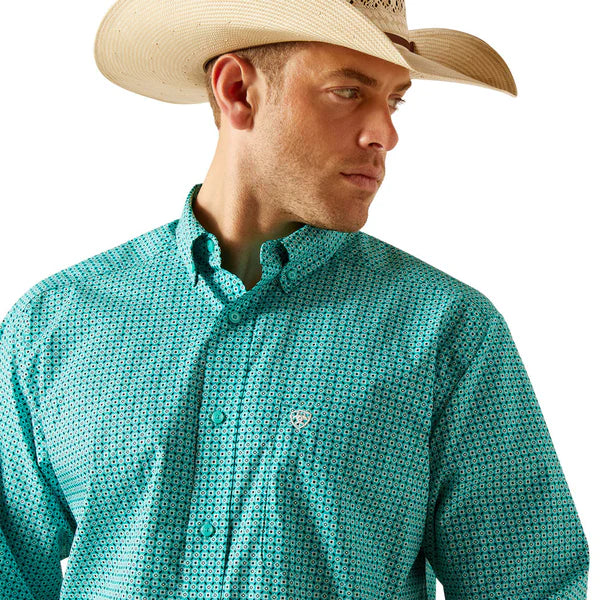 Ariat Men's Jaylin Long Sleeve Shirt -Turquoise Green
