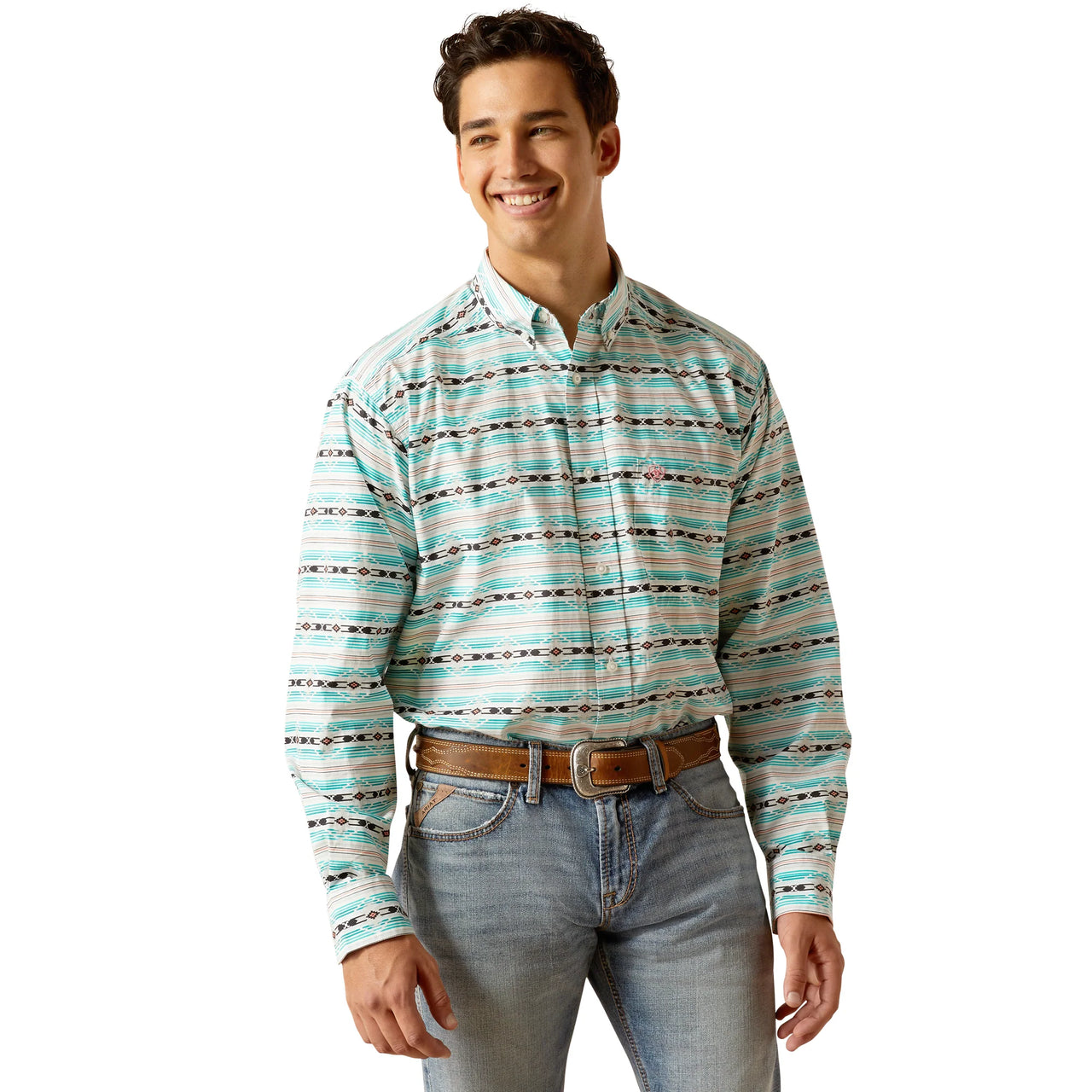 Ariat Men's Jefferson Long Sleeve Shirt - Ice Green