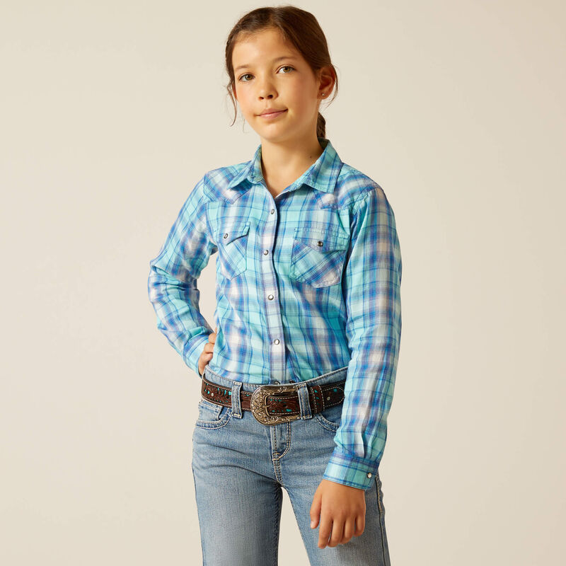 Ariat Girl's Xico Long Sleeve Shirt- Plaid