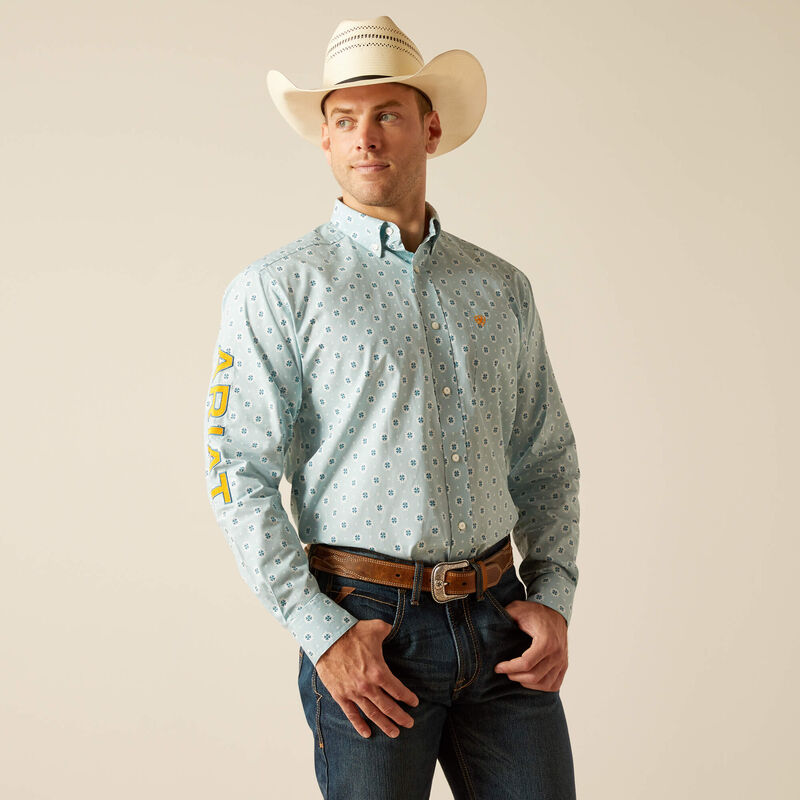 Ariat Men's Team Colton Long Sleeved Shirt - Aqua