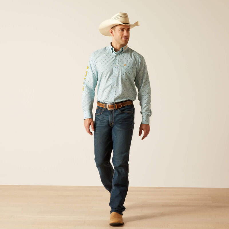 Ariat Men's Team Colton Long Sleeved Shirt - Aqua