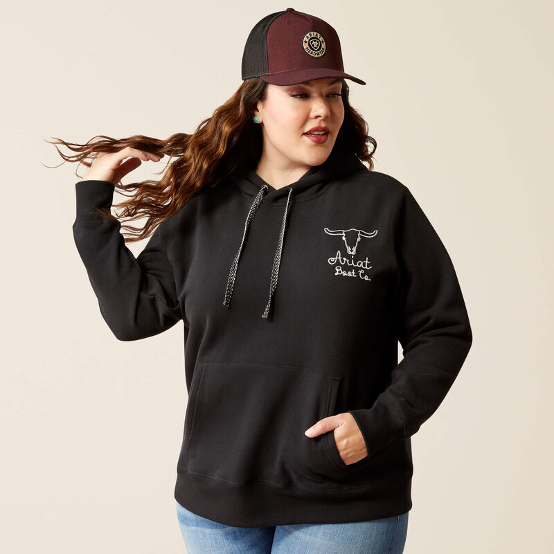 Ariat Women's Steer Stitch Hoodie- Black