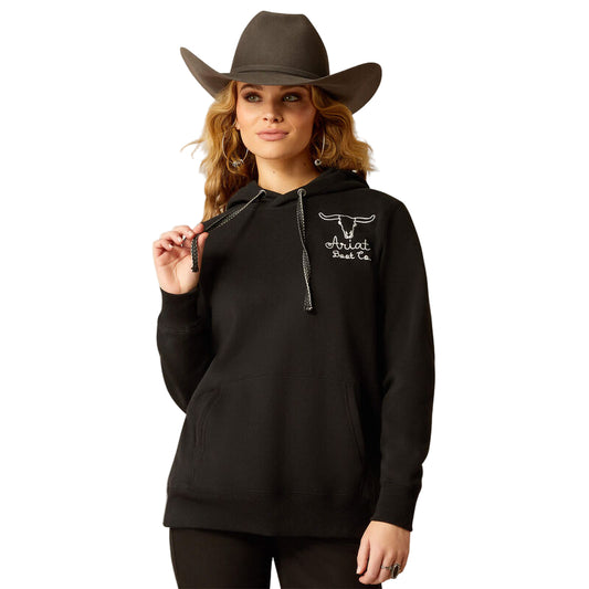 Ariat Women's Steer Stitch Hoodie- Black