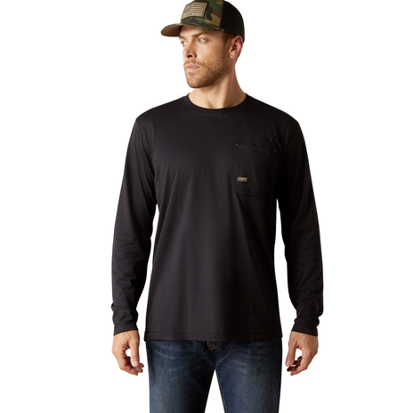 Ariat Men's Rebar  Workman Chrome Skull T-Shirt - Black