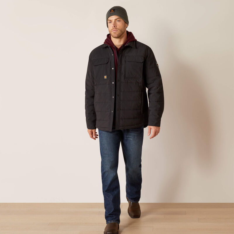 Ariat Men's Rebar Cordura Ripstop Insulated Shirt Jacket - Black Ariat Men's Rebar Cordura Ripstop Insulated Shirt Jacket - Black