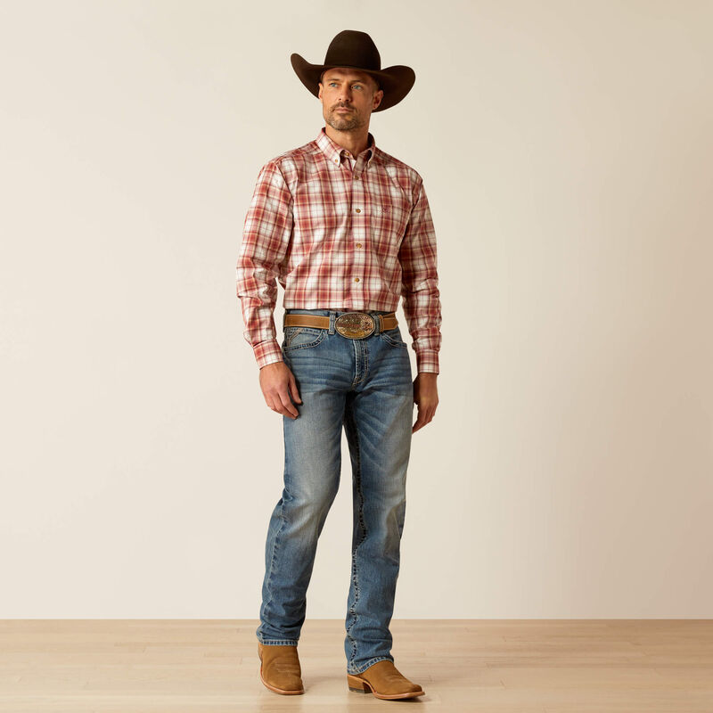 Ariat Men's Pro Sonny Classic Fit Long Sleeve Shirt - Red