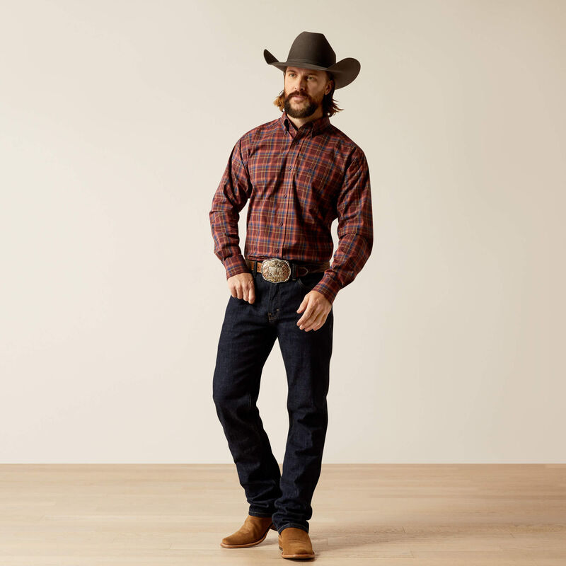 Ariat Men's Pro Series Scotty Long Sleeve Classic Fit Shirt - Dark Red