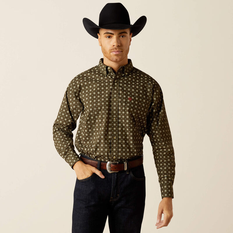 Ariat Men's Shep Classic Fit Long Sleeve Shirt - Deep Green