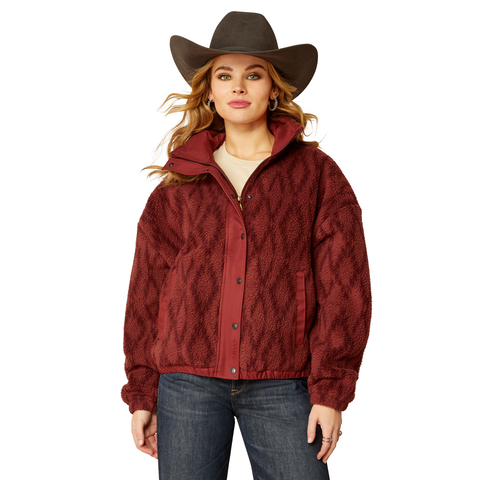 Ariat Women's Sherpa Blocked Long Sleeve Jacket- Tonal Port Print