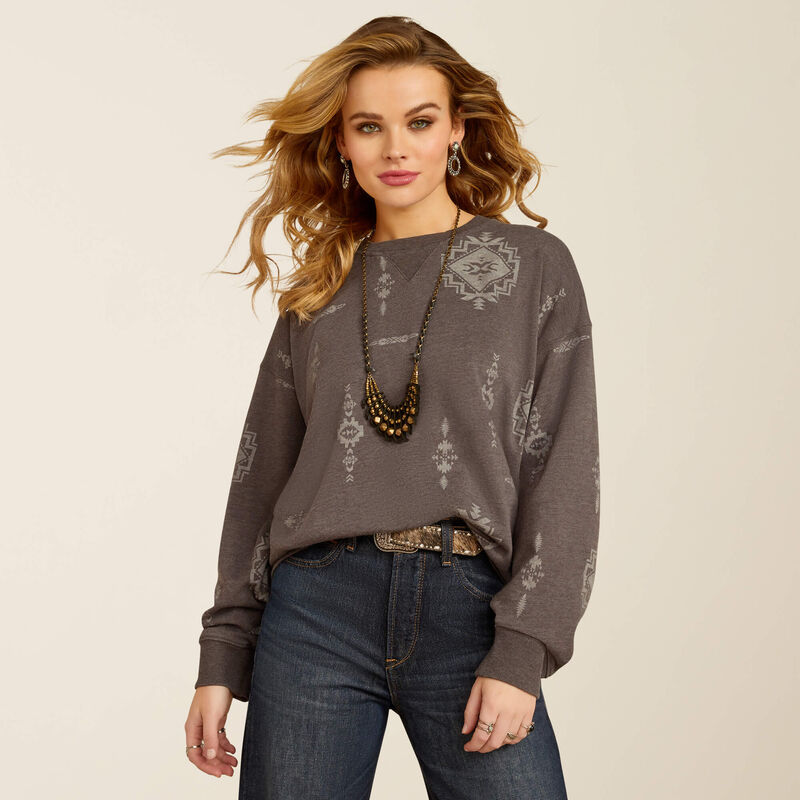 Ariat Women's Outlaw Oversized Sweatshirt - Itzli Print