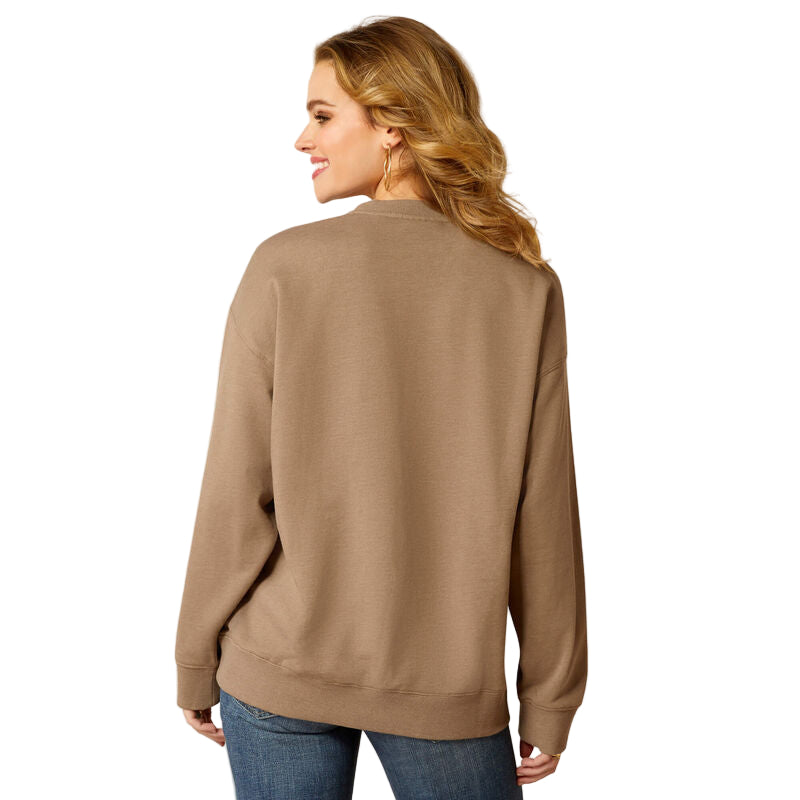 Ariat Women's Western Day Oversized Sweatshirt - Dark Khaki