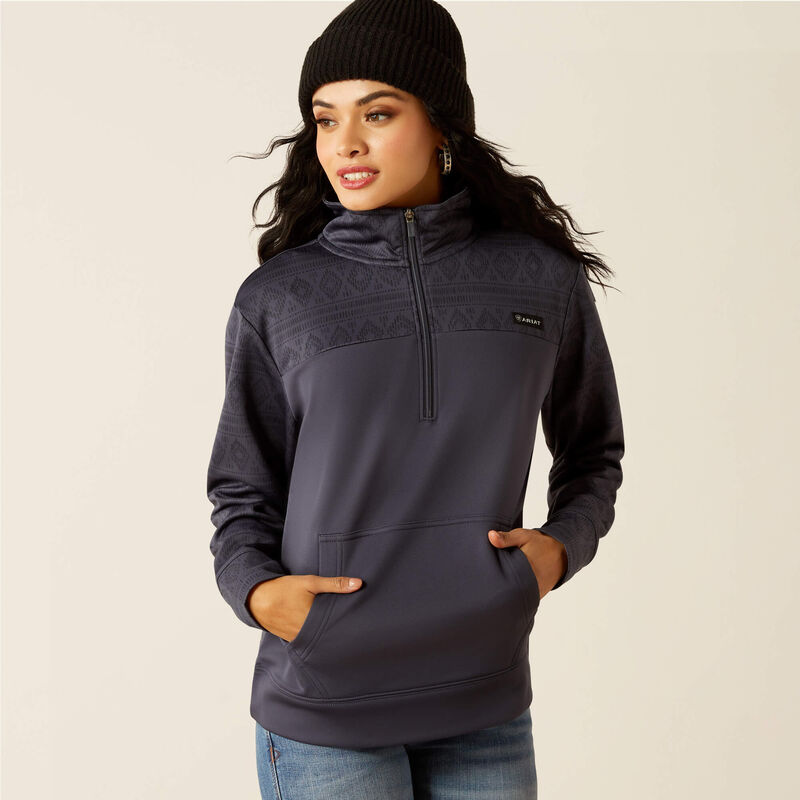 Ariat Women's TEK Fleece Partial Zip Sweatshirt - Southwest/Ombre Blue