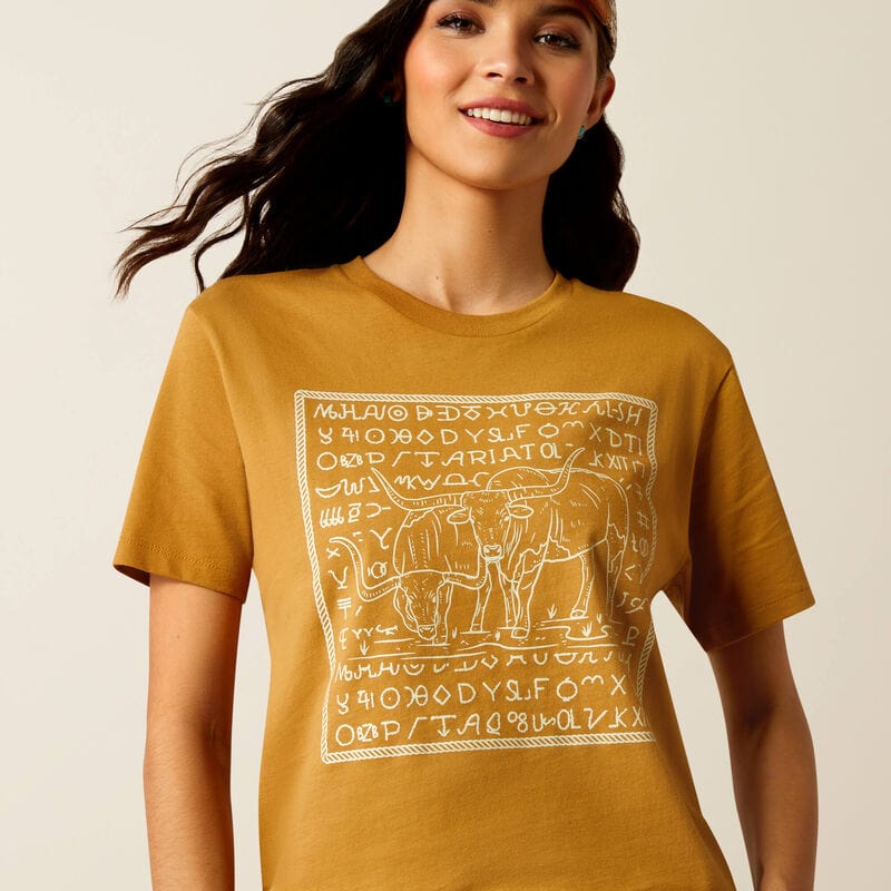 Ariat Women's Longhorn Brand T-Shirt - Harvest Gold