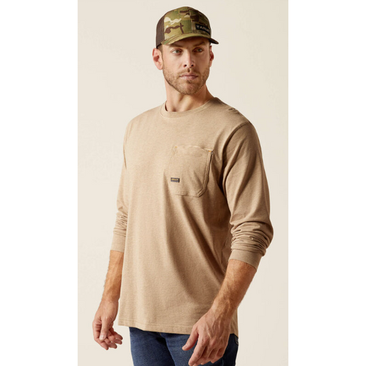 Ariat Men's Rebar Workman Born For This T-Shirt - Oatmeal Heather