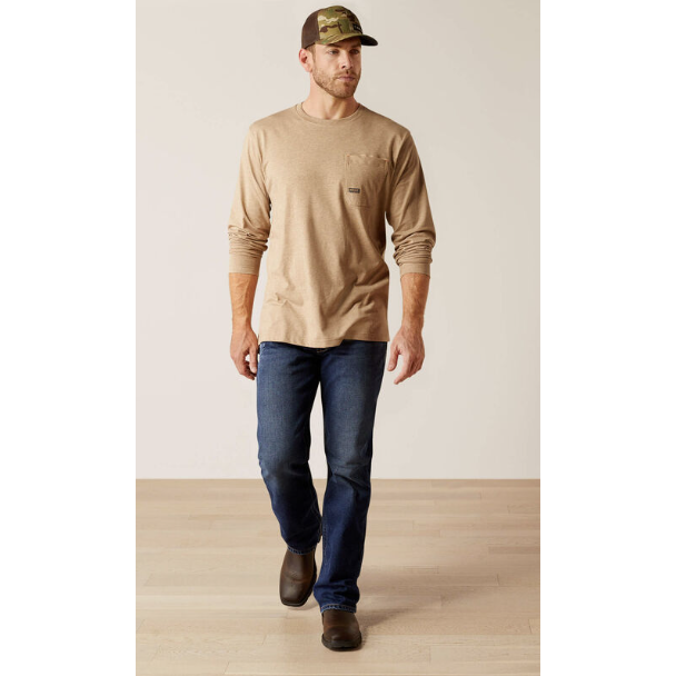Ariat Men's Rebar Workman Born For This T-Shirt - Oatmeal Heather