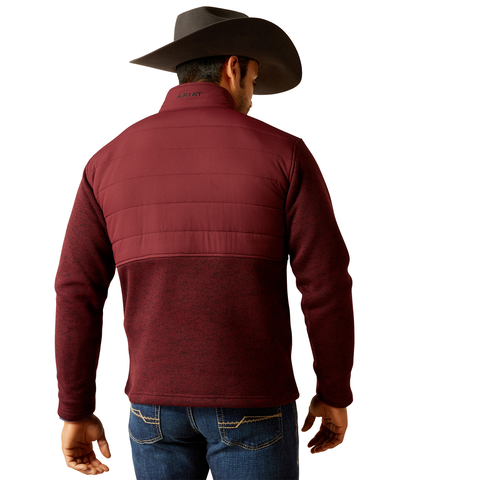 Ariat Men's Long Sleeve Caldwell Reinforced Snap Sweater - Burgundy