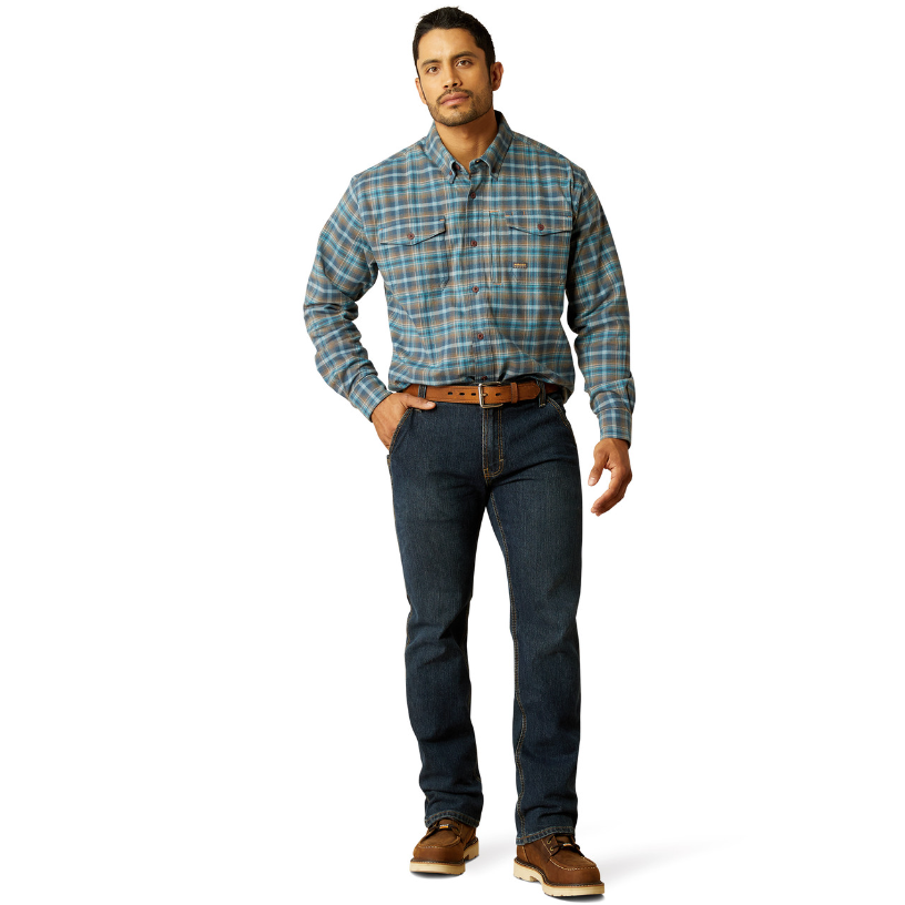 Ariat Men's Rebar Flannel DuraStretch Work Shirt - Stargazer