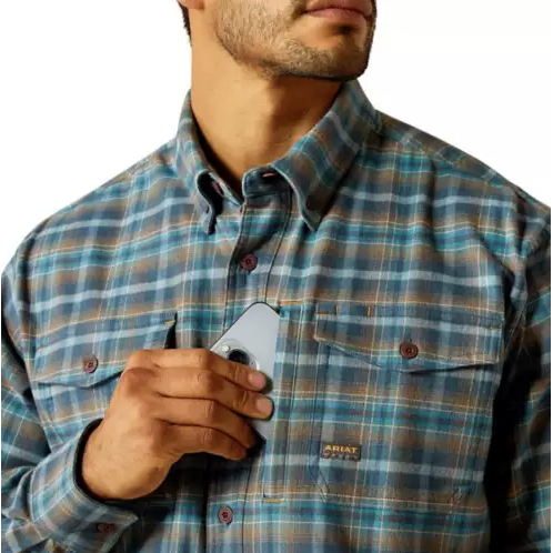 Ariat Men's Rebar Flannel DuraStretch Work Shirt - Stargazer