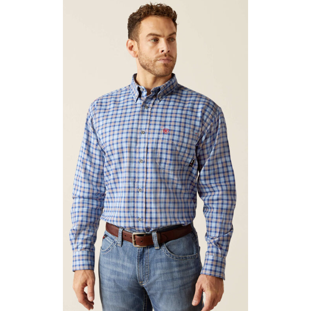 Ariat Men's FR Sierra Work Shirt - Glacier Blue