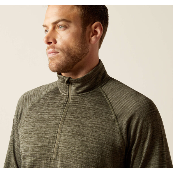 Ariat Men's Rebar Gridwork Baselayer 1/4 Zip T-Shirt - Beetle