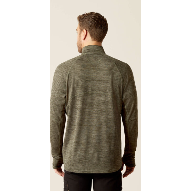 Ariat Men's Rebar Gridwork Baselayer 1/4 Zip T-Shirt - Beetle