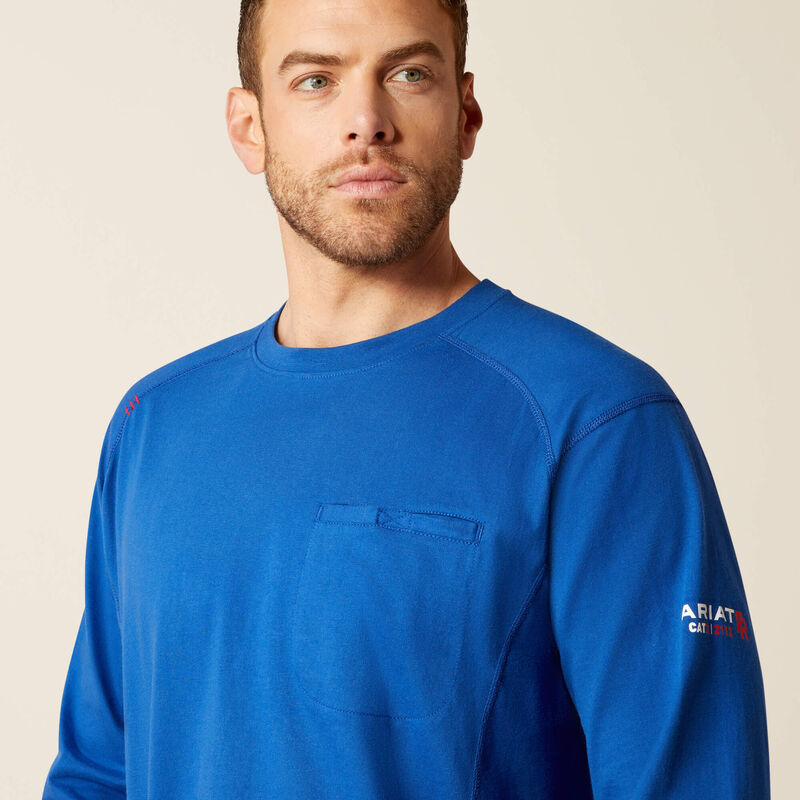 Ariat  Air Men's Long Sleeve Deco Flame Resistant Tee Shirt- Glacier Blue