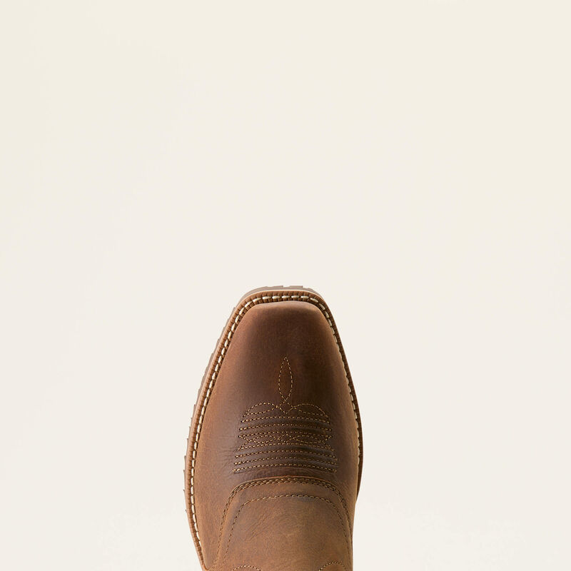 Ariat Men's Hybrid Roughstock Square Toe Waterproof Cowboy Boot - Status Brown