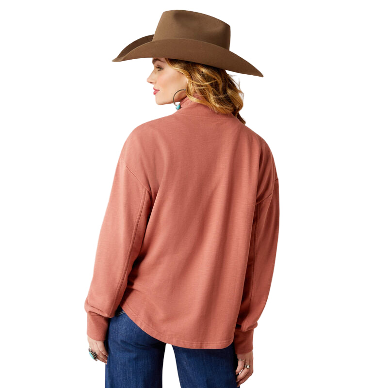 Ariat Women's Lucky Rose Popover Long Sleeve Shirt - Light Mahogany