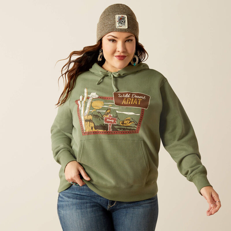 Ariat Women's Route 66 Print Hoodie - Sea Spray