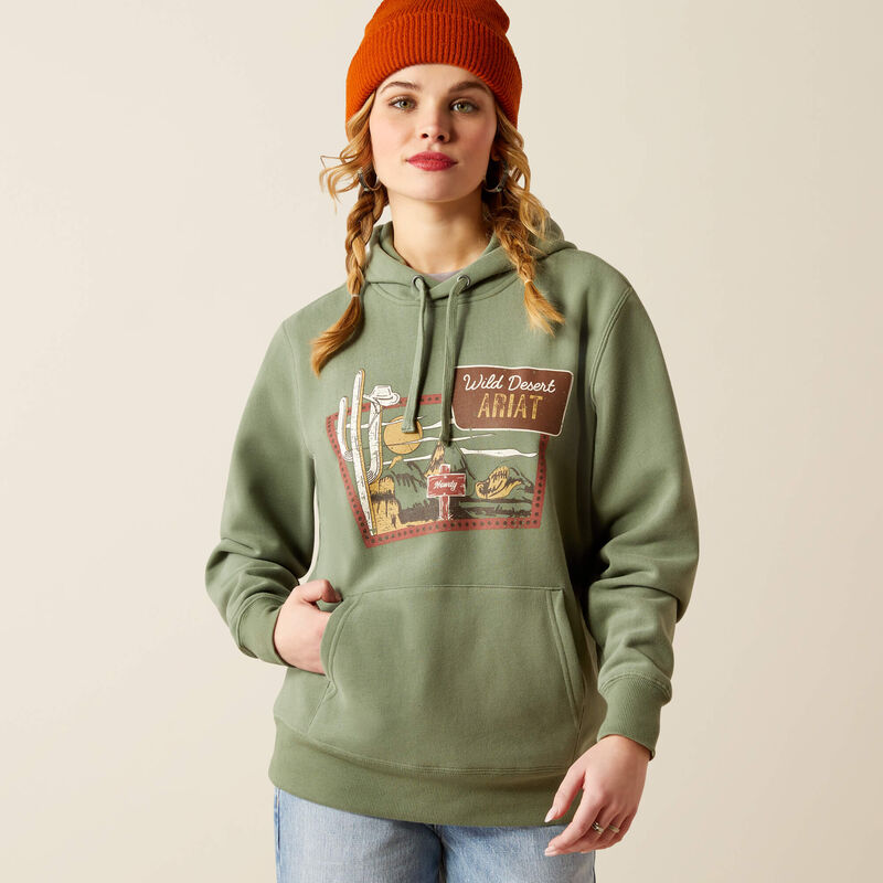 Ariat Women's Route 66 Print Hoodie - Sea Spray