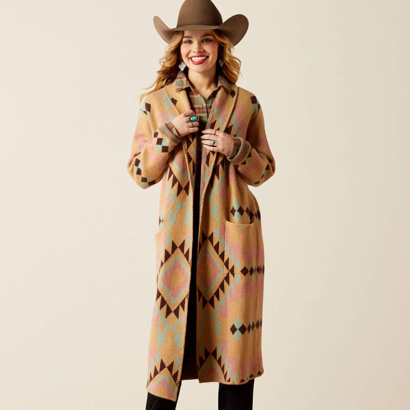 Ariat Women's Sunset Chic Blanket Coat - Spark Geo Jacquard